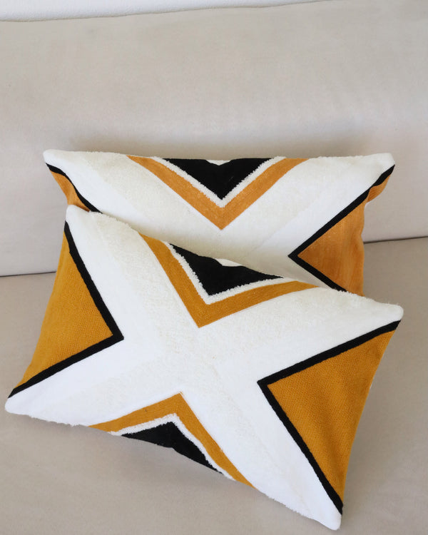 Set of 2 Decorative Boho Pillow Covers (Triangles) 20x12