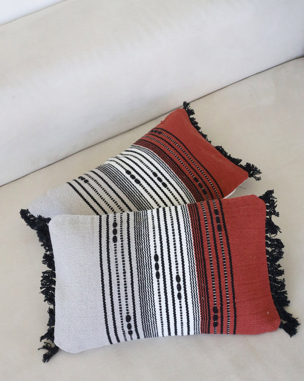 Set of 2 Decorative Boho Pillow Covers (Stripes) 20x12