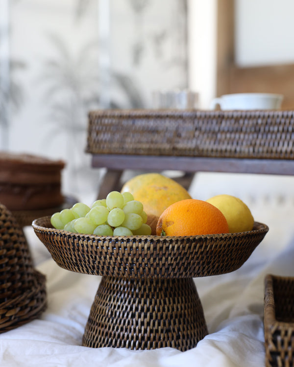 Tropical Vintage Rattan Fruit Stand